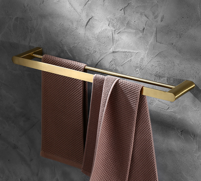 Luksusowy wieszak na ręczniki z polerowanego stali nierdzewnej w kolorze złota z półką do łazienki - Wianko - 5