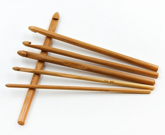 Karbowane bambusowe igły szydełka, rozmiar 5.9 (15 cm) - Wianko - 2