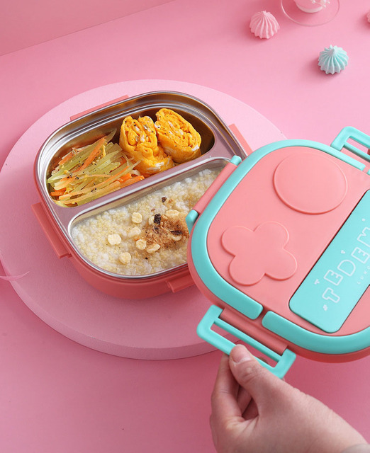 Pudełko na obiad dla dzieci - kuchenka mikrofalowa z pojemnikiem Bento ze stali nierdzewnej - Wianko - 4