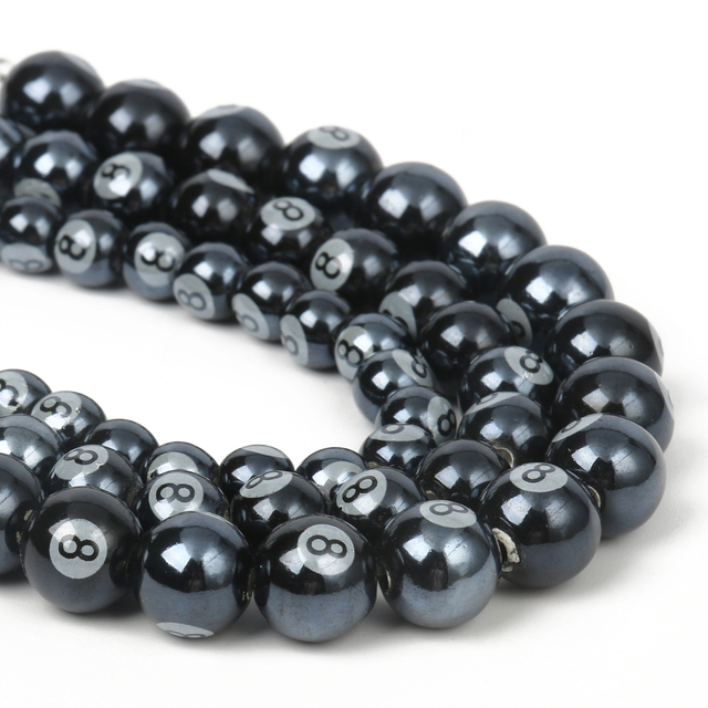 Czarno-niebieskie kulki ceramiczne, koraliki dystansowe, różne rozmiary (8/10/12mm) - do biżuterii - Wianko - 4
