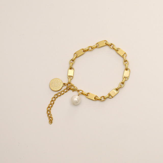 Nowa minimalistyczna metalowa bransoletka z prawdziwym złotem 2021 dla ślicznych kobiet - Wianko - 6