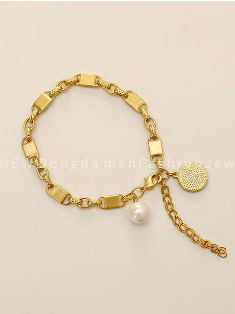 Nowa minimalistyczna metalowa bransoletka z prawdziwym złotem 2021 dla ślicznych kobiet - Wianko - 12