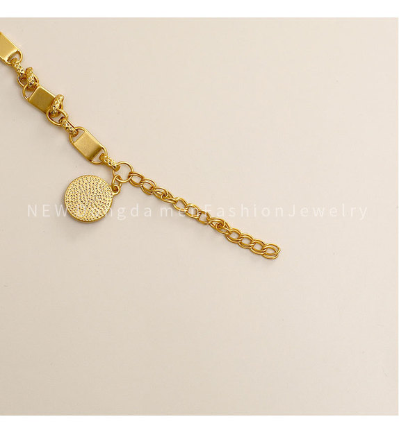 Nowa minimalistyczna metalowa bransoletka z prawdziwym złotem 2021 dla ślicznych kobiet - Wianko - 7