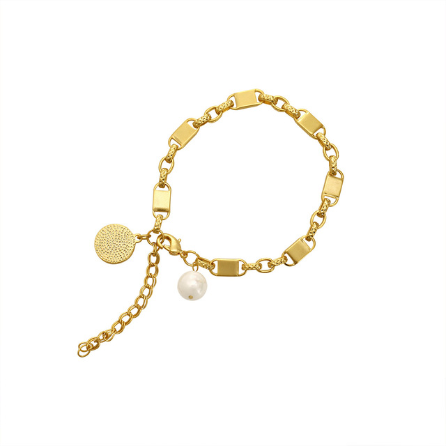 Nowa minimalistyczna metalowa bransoletka z prawdziwym złotem 2021 dla ślicznych kobiet - Wianko - 8
