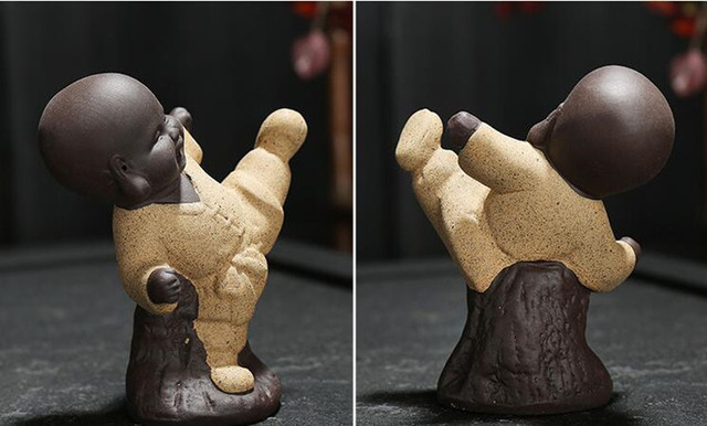 Mini chiński buddyzm - zestaw małych posągów mnichów Zen, idealny do medytacji i małe wyroby rzemieślnicze - posągi buddy, herbata - Wianko - 3