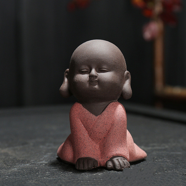 Mini chiński buddyzm - zestaw małych posągów mnichów Zen, idealny do medytacji i małe wyroby rzemieślnicze - posągi buddy, herbata - Wianko - 6