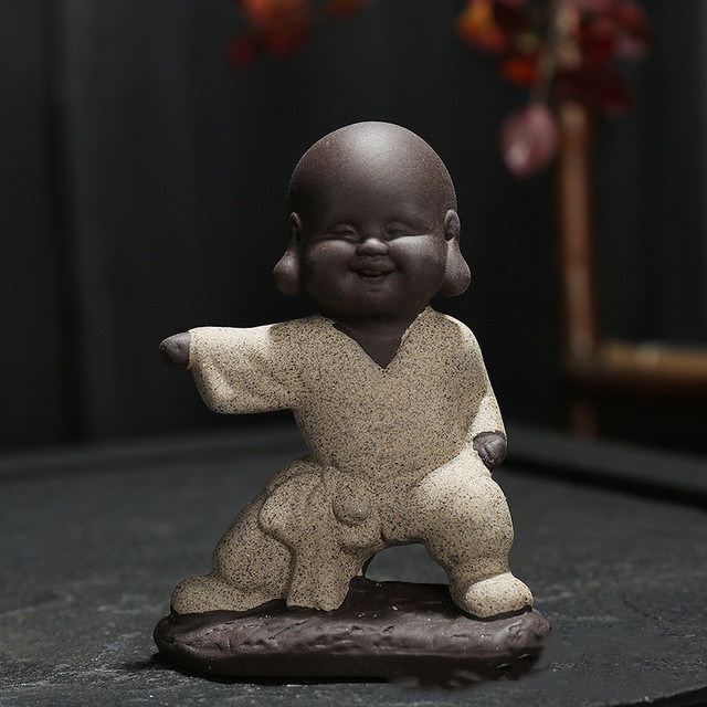 Mini chiński buddyzm - zestaw małych posągów mnichów Zen, idealny do medytacji i małe wyroby rzemieślnicze - posągi buddy, herbata - Wianko - 8