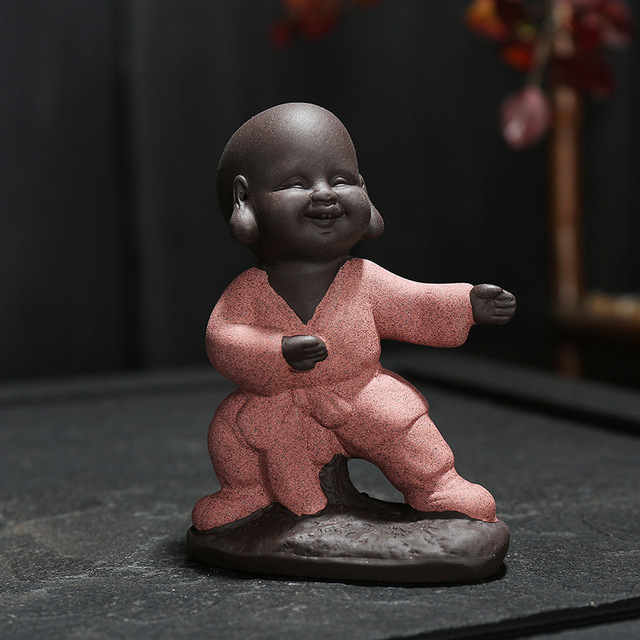 Mini chiński buddyzm - zestaw małych posągów mnichów Zen, idealny do medytacji i małe wyroby rzemieślnicze - posągi buddy, herbata - Wianko - 12