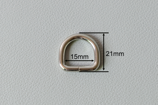 Metalowy spawany D pierścień 15mm obroża regulowane klamry plecaki pasy torby - metalowa Dee klamra DIY obroże - Wianko - 1