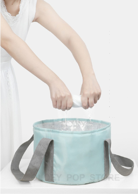 Składana podróżna umywalka kempingowa z przenośnym wiadrem wędkarskim, z izolacją folii aluminiowej, idealna do masażu i przechowywania w domu - Wianko - 9
