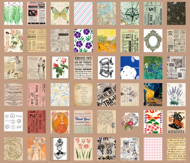 Papierowy materiał na Vintage księgę gości - 366 sztuk, obraz roślin, DIY dekoracje do Scrapbookingu, planera i pamiętnika - Wianko - 12