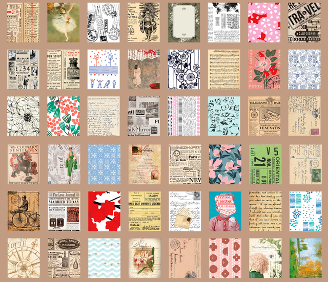 Papierowy materiał na Vintage księgę gości - 366 sztuk, obraz roślin, DIY dekoracje do Scrapbookingu, planera i pamiętnika - Wianko - 45