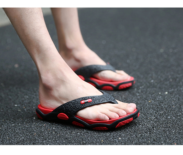 Męskie sandały plażowe z falą na stopach, antypoślizgowe, spersonalizowane, modne - lato 2019 - Wianko - 11