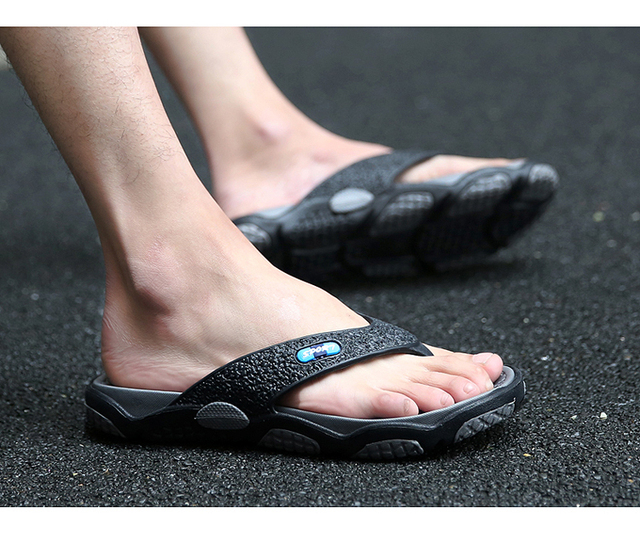 Męskie sandały plażowe z falą na stopach, antypoślizgowe, spersonalizowane, modne - lato 2019 - Wianko - 15