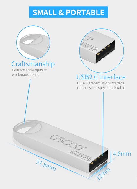 OSCOO Napęd Flash USB wodoodporny 16GB/32GB/64GB - Metalowe pióro USB 3.0 - Wianko - 4