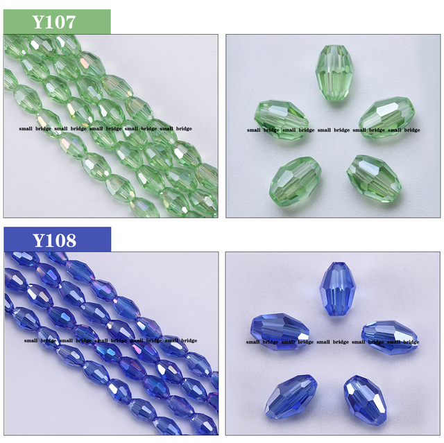 Koraliki szklane o fasetowanym kształcie, owalnego 4*6mm dla biżuterii DIY (70 szt./partia) - Wianko - 8