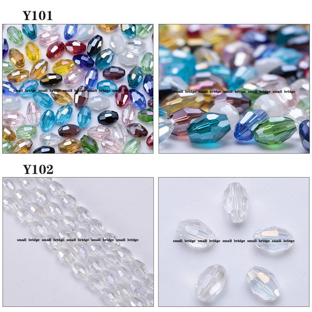 Koraliki szklane o fasetowanym kształcie, owalnego 4*6mm dla biżuterii DIY (70 szt./partia) - Wianko - 5