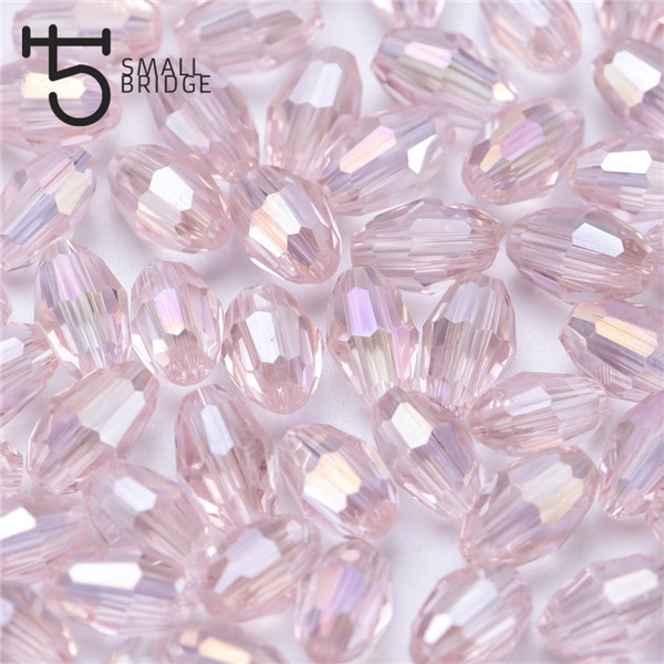 Koraliki szklane o fasetowanym kształcie, owalnego 4*6mm dla biżuterii DIY (70 szt./partia) - Wianko - 4