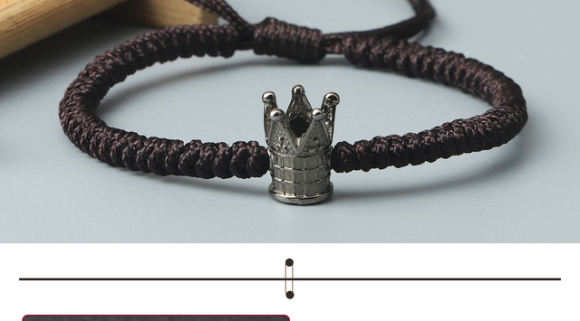 Bransoletka Korona z Plecionych Koralików - Handmade, Lucky Rope, Tybetańskie, Buddyjskie, Vintage - Wianko - 15