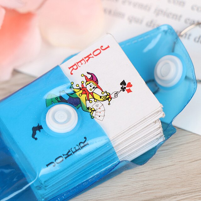 Przenośne Mini Karty do Gry Poker - Zestaw z Losowym Kolorem i Brelokiem, Mała Płyta, Prezent, 4 × 3cm - Wianko - 10