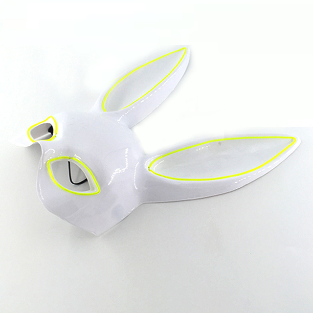 Podświetlana maska królika Bunny Mask Luminous LED - rekwizyt do Cosplay i imprez masquerade dla świecących kobiet - Wianko - 10