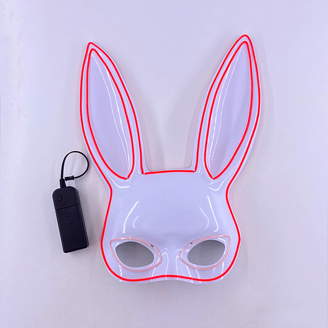 Podświetlana maska królika Bunny Mask Luminous LED - rekwizyt do Cosplay i imprez masquerade dla świecących kobiet - Wianko - 52