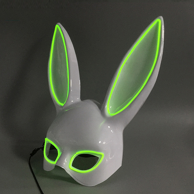 Podświetlana maska królika Bunny Mask Luminous LED - rekwizyt do Cosplay i imprez masquerade dla świecących kobiet - Wianko - 18