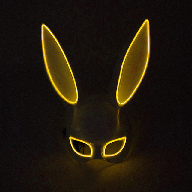 Podświetlana maska królika Bunny Mask Luminous LED - rekwizyt do Cosplay i imprez masquerade dla świecących kobiet - Wianko - 25