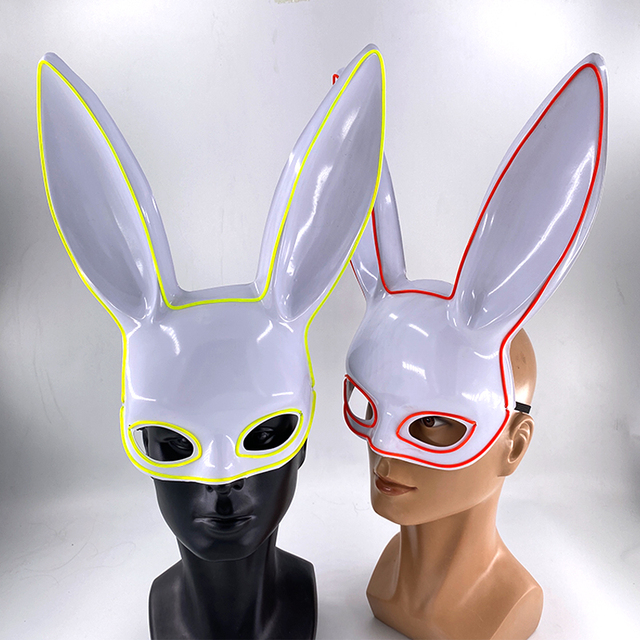 Podświetlana maska królika Bunny Mask Luminous LED - rekwizyt do Cosplay i imprez masquerade dla świecących kobiet - Wianko - 34