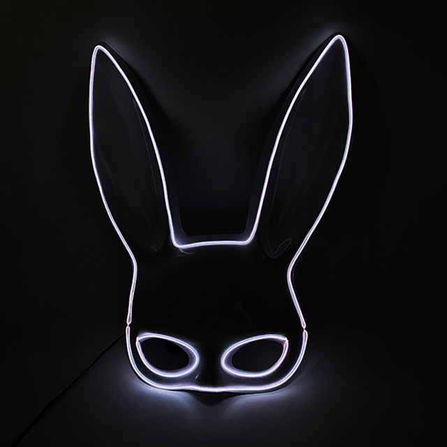 Podświetlana maska królika Bunny Mask Luminous LED - rekwizyt do Cosplay i imprez masquerade dla świecących kobiet - Wianko - 35