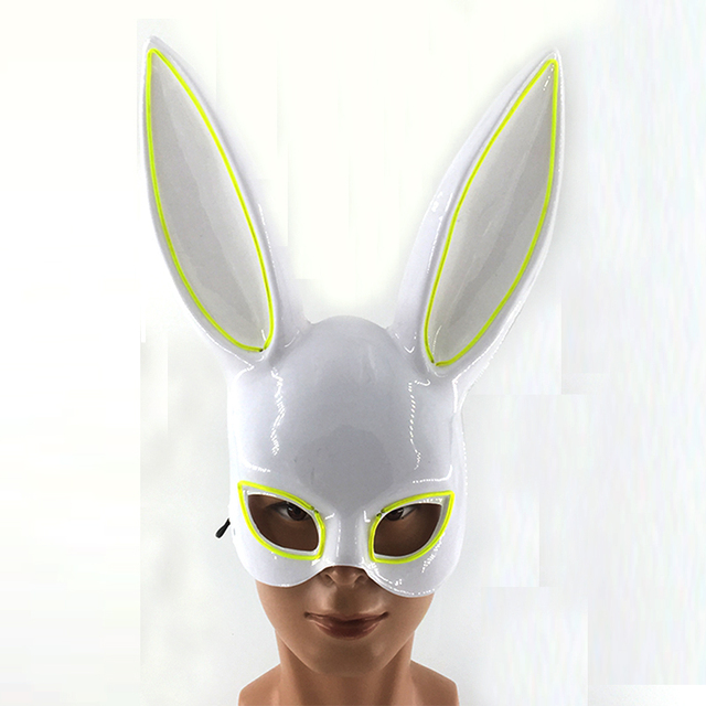 Podświetlana maska królika Bunny Mask Luminous LED - rekwizyt do Cosplay i imprez masquerade dla świecących kobiet - Wianko - 13