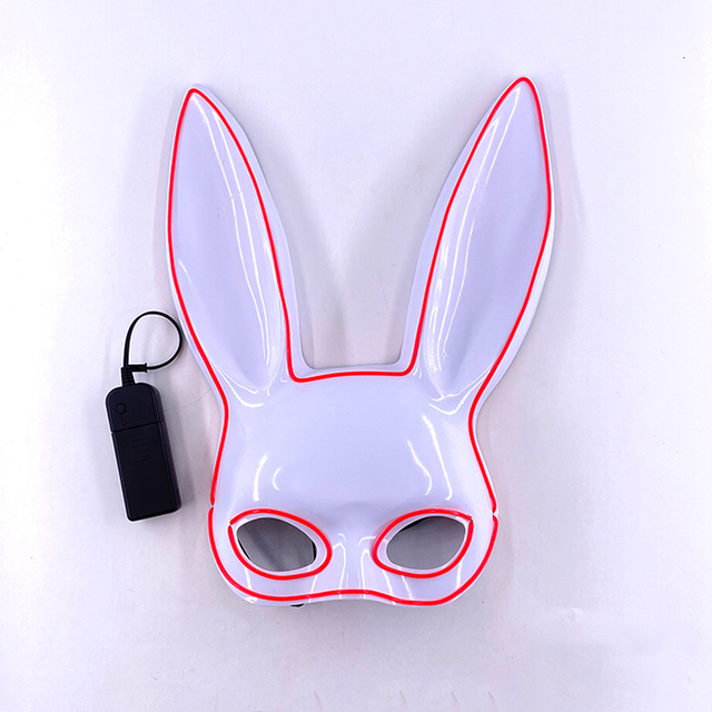 Podświetlana maska królika Bunny Mask Luminous LED - rekwizyt do Cosplay i imprez masquerade dla świecących kobiet - Wianko - 38