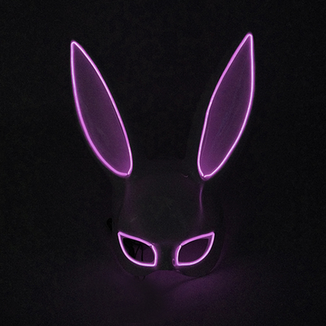 Podświetlana maska królika Bunny Mask Luminous LED - rekwizyt do Cosplay i imprez masquerade dla świecących kobiet - Wianko - 30