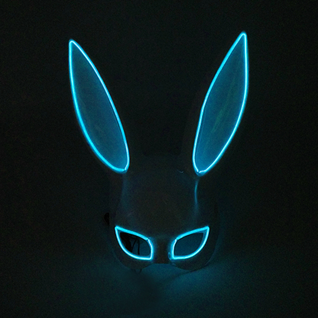 Podświetlana maska królika Bunny Mask Luminous LED - rekwizyt do Cosplay i imprez masquerade dla świecących kobiet - Wianko - 28