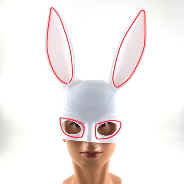 Podświetlana maska królika Bunny Mask Luminous LED - rekwizyt do Cosplay i imprez masquerade dla świecących kobiet - Wianko - 15