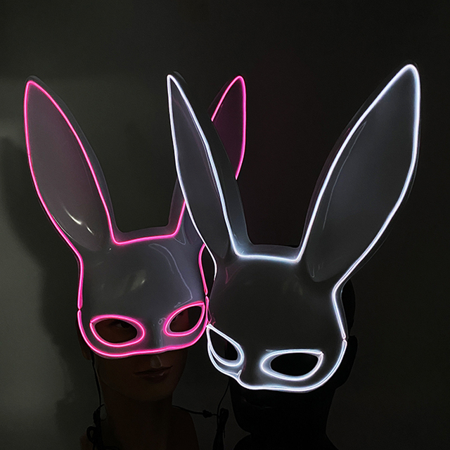 Podświetlana maska królika Bunny Mask Luminous LED - rekwizyt do Cosplay i imprez masquerade dla świecących kobiet - Wianko - 31