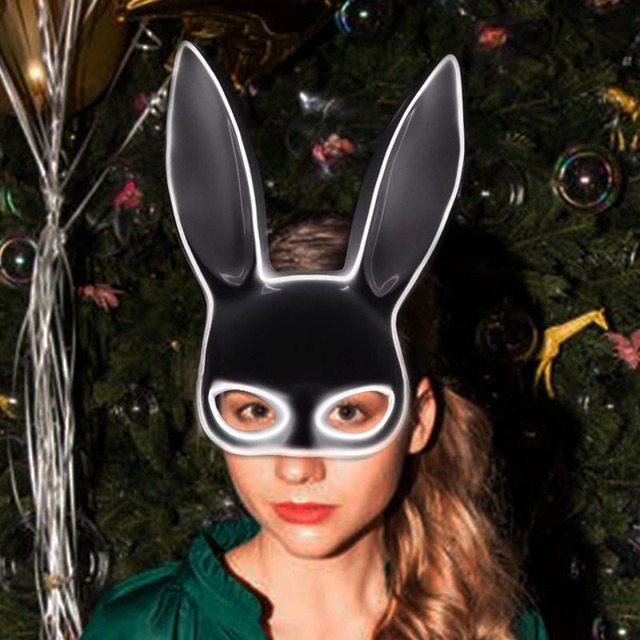 Podświetlana maska królika Bunny Mask Luminous LED - rekwizyt do Cosplay i imprez masquerade dla świecących kobiet - Wianko - 44