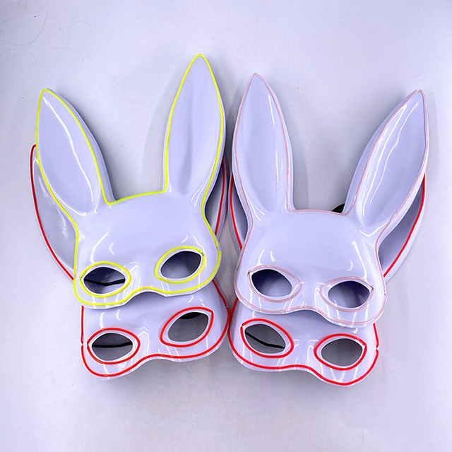 Podświetlana maska królika Bunny Mask Luminous LED - rekwizyt do Cosplay i imprez masquerade dla świecących kobiet - Wianko - 33