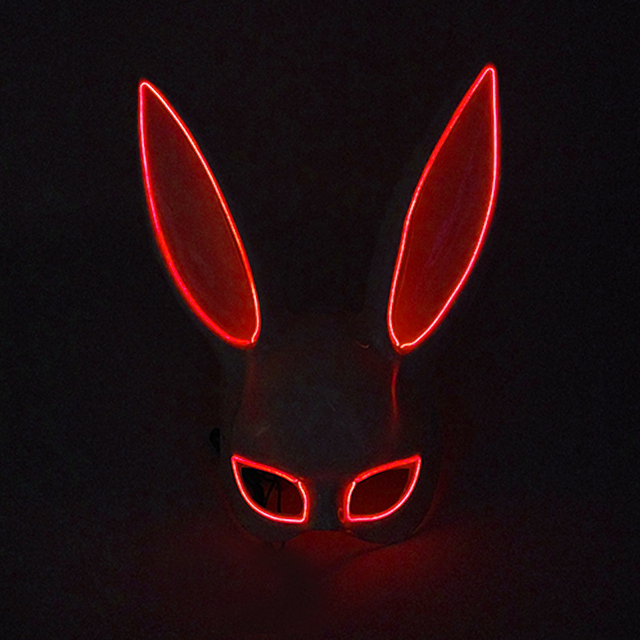 Podświetlana maska królika Bunny Mask Luminous LED - rekwizyt do Cosplay i imprez masquerade dla świecących kobiet - Wianko - 24