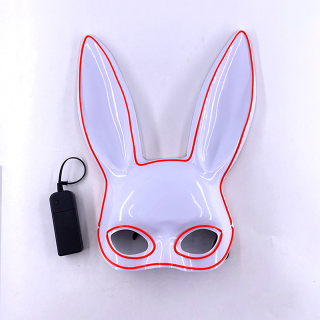 Podświetlana maska królika Bunny Mask Luminous LED - rekwizyt do Cosplay i imprez masquerade dla świecących kobiet - Wianko - 40