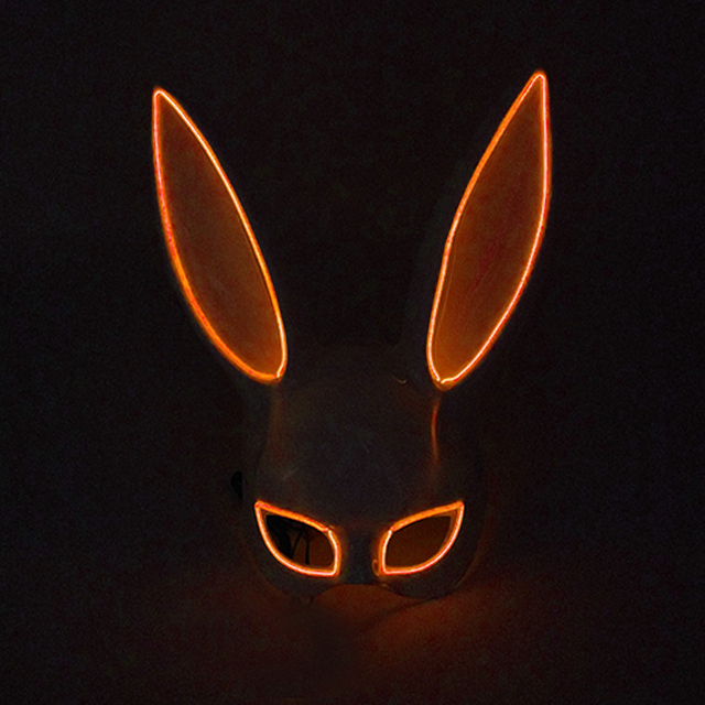 Podświetlana maska królika Bunny Mask Luminous LED - rekwizyt do Cosplay i imprez masquerade dla świecących kobiet - Wianko - 22
