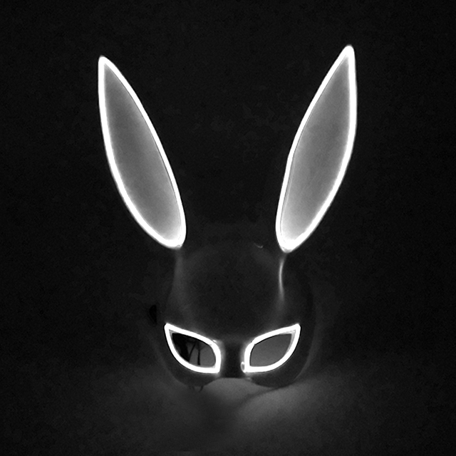 Podświetlana maska królika Bunny Mask Luminous LED - rekwizyt do Cosplay i imprez masquerade dla świecących kobiet - Wianko - 21