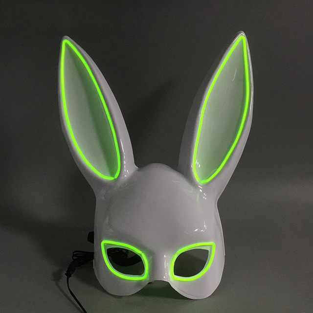 Podświetlana maska królika Bunny Mask Luminous LED - rekwizyt do Cosplay i imprez masquerade dla świecących kobiet - Wianko - 19