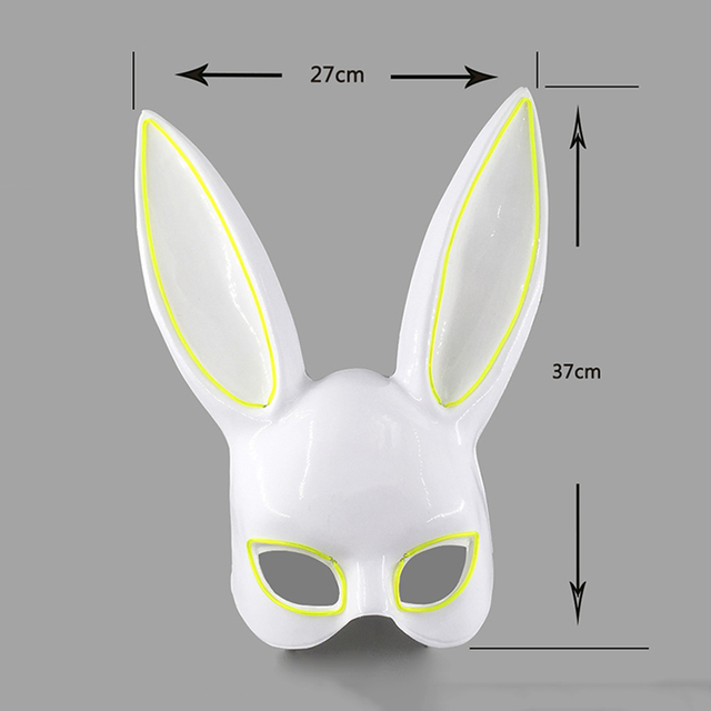Podświetlana maska królika Bunny Mask Luminous LED - rekwizyt do Cosplay i imprez masquerade dla świecących kobiet - Wianko - 5