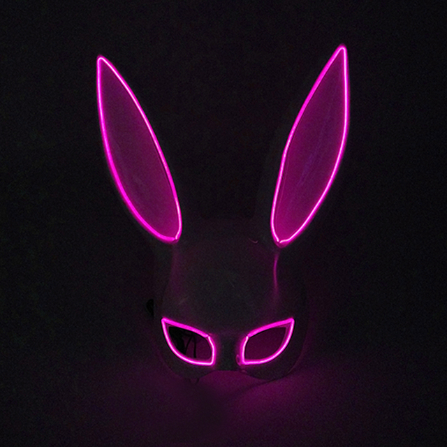 Podświetlana maska królika Bunny Mask Luminous LED - rekwizyt do Cosplay i imprez masquerade dla świecących kobiet - Wianko - 23