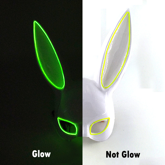 Podświetlana maska królika Bunny Mask Luminous LED - rekwizyt do Cosplay i imprez masquerade dla świecących kobiet - Wianko - 4