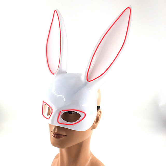 Podświetlana maska królika Bunny Mask Luminous LED - rekwizyt do Cosplay i imprez masquerade dla świecących kobiet - Wianko - 14