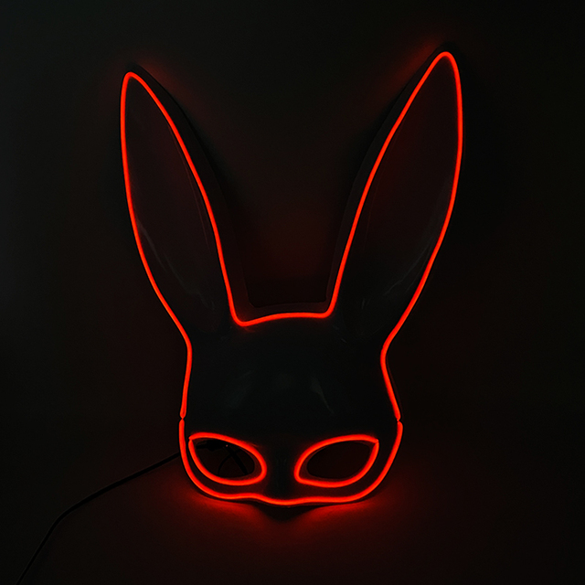 Podświetlana maska królika Bunny Mask Luminous LED - rekwizyt do Cosplay i imprez masquerade dla świecących kobiet - Wianko - 39