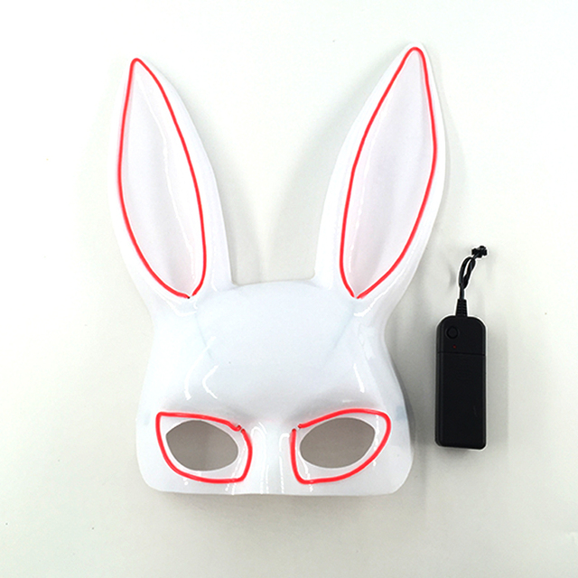 Podświetlana maska królika Bunny Mask Luminous LED - rekwizyt do Cosplay i imprez masquerade dla świecących kobiet - Wianko - 16