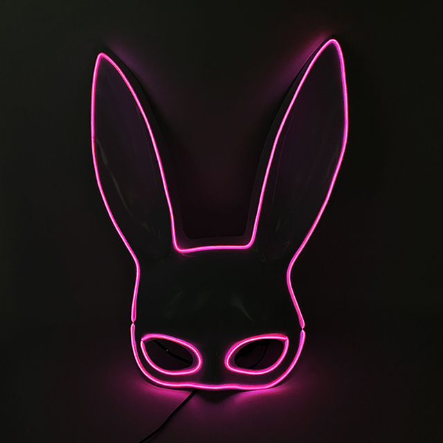 Podświetlana maska królika Bunny Mask Luminous LED - rekwizyt do Cosplay i imprez masquerade dla świecących kobiet - Wianko - 37